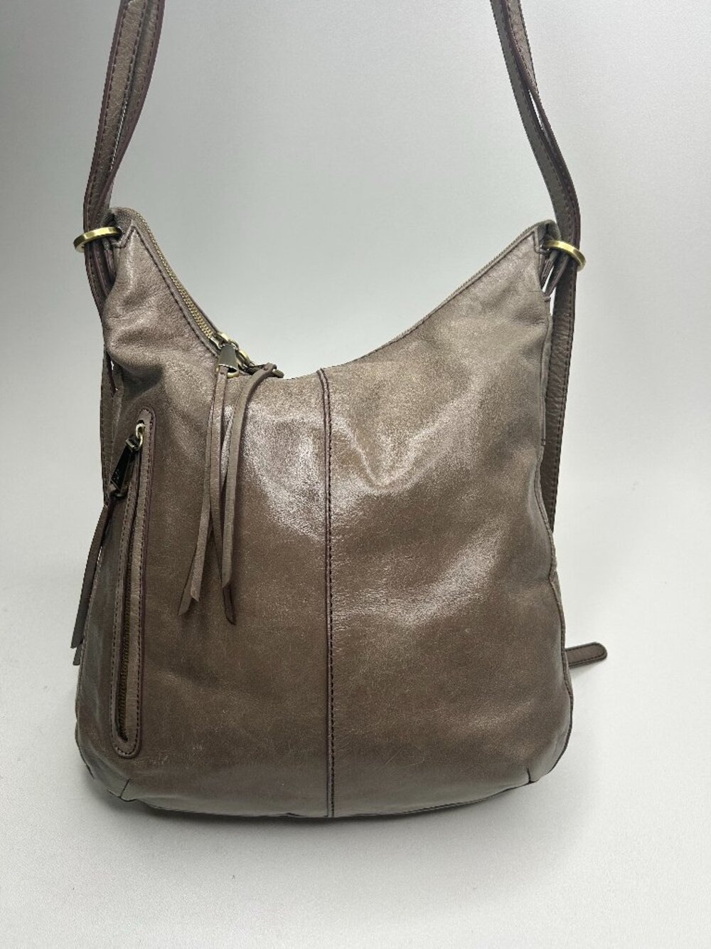HOBO INT'L Taupe Merrin Backpack Leather Convertible Shoulder Bag